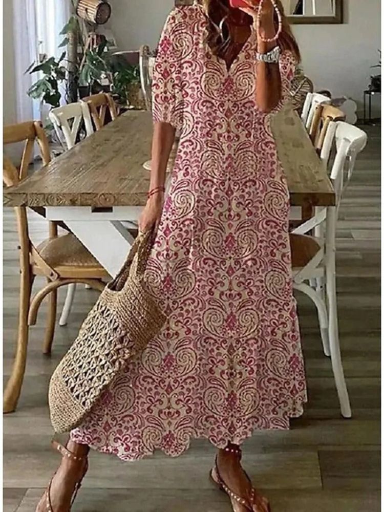 Kleoniki - Elegante abito maxi in velluto con fiori