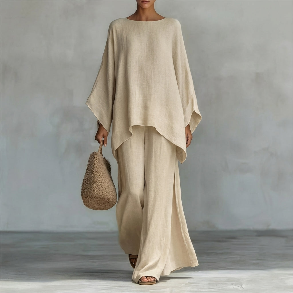 Cristina - Set di Due Pezzi con maniche lunghe e pantaloni larghi