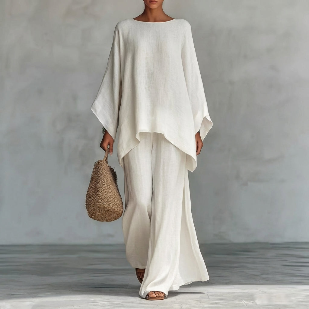 Cristina - Set di Due Pezzi con maniche lunghe e pantaloni larghi