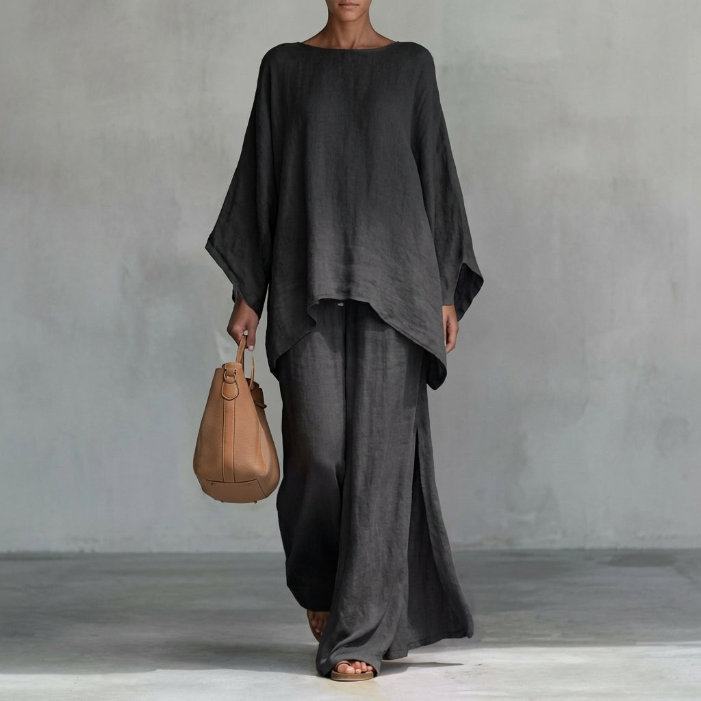Cristina - Set di Due Pezzi con maniche lunghe e pantaloni larghi