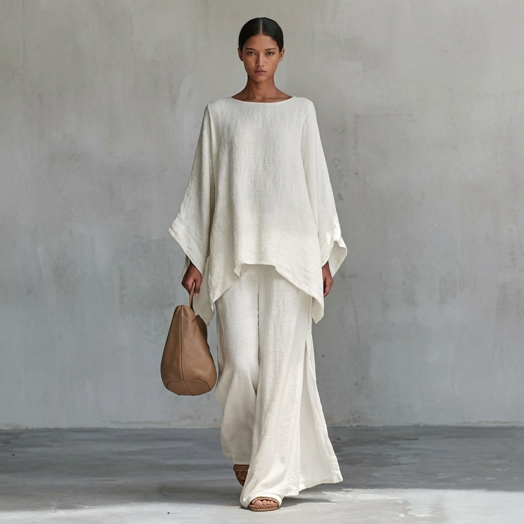 Cristina - Set di Due Pezzi con maniche lunghe e pantaloni larghi