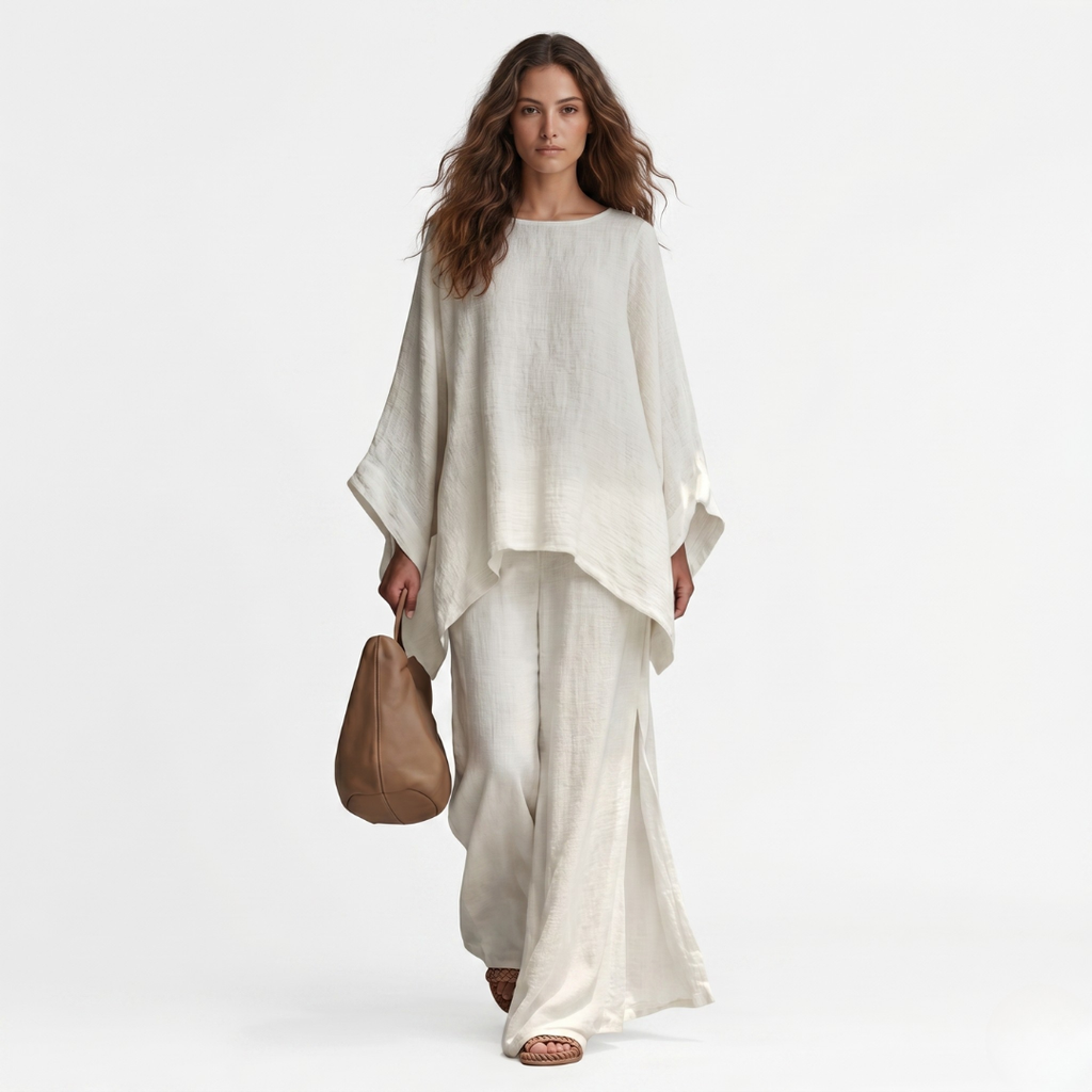 Cristina - Set di Due Pezzi con maniche lunghe e pantaloni larghi