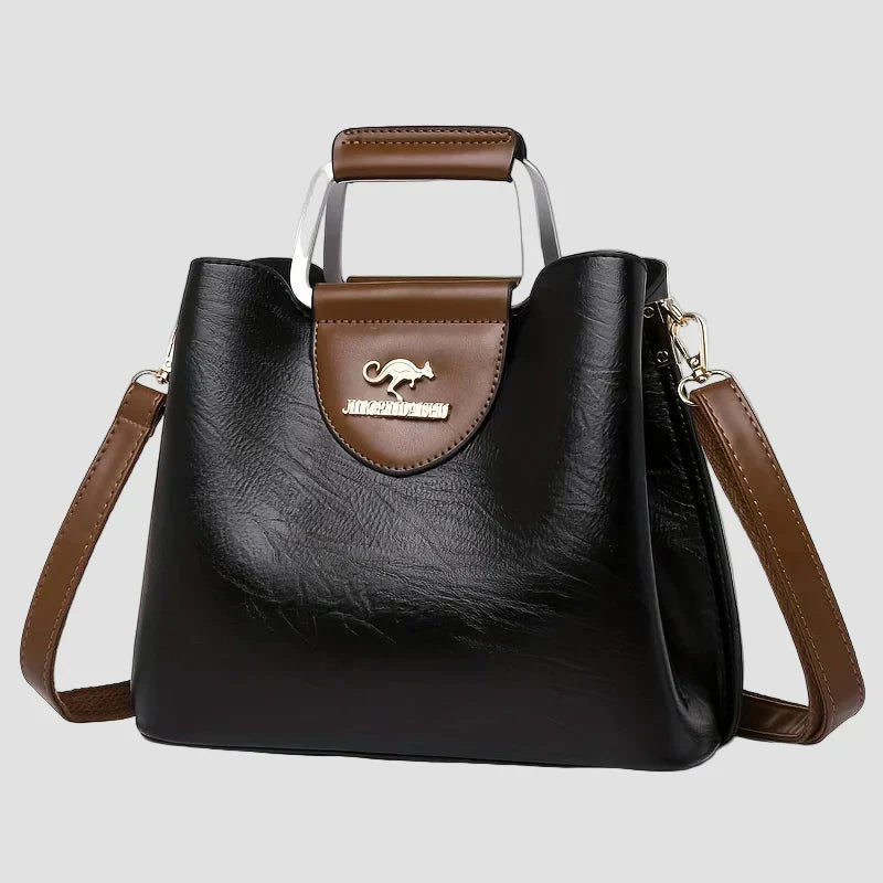 Anna - Borsa in Pelle Bicolore Elegante
