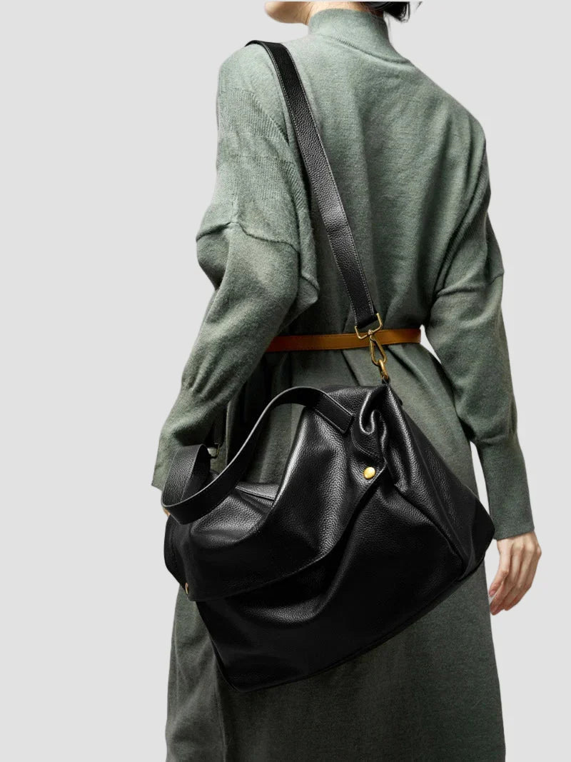 Adriani - Borsa minimalista in vera pelle morbida retrò per uso quotidiano