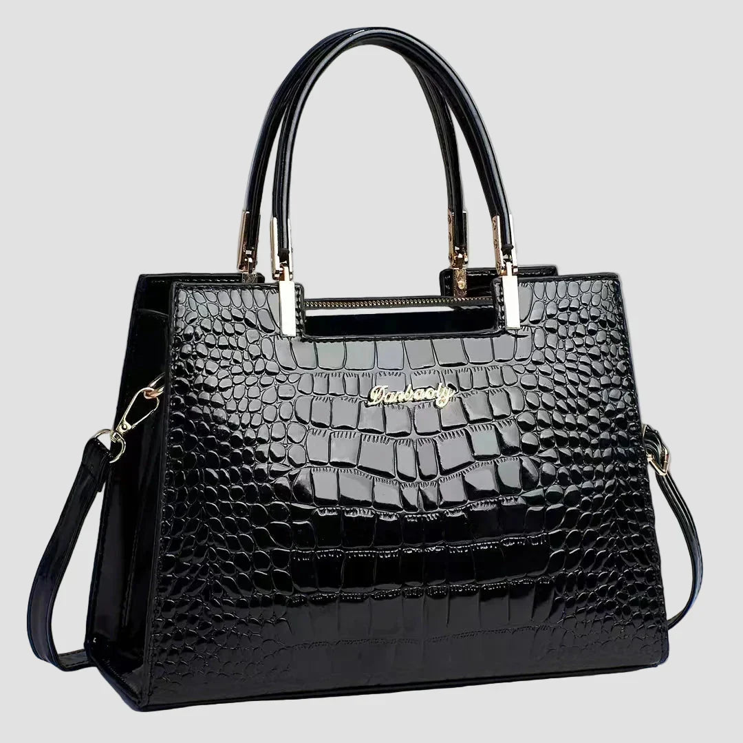 Erain - Borsa lucida in pelle di coccodrillo
