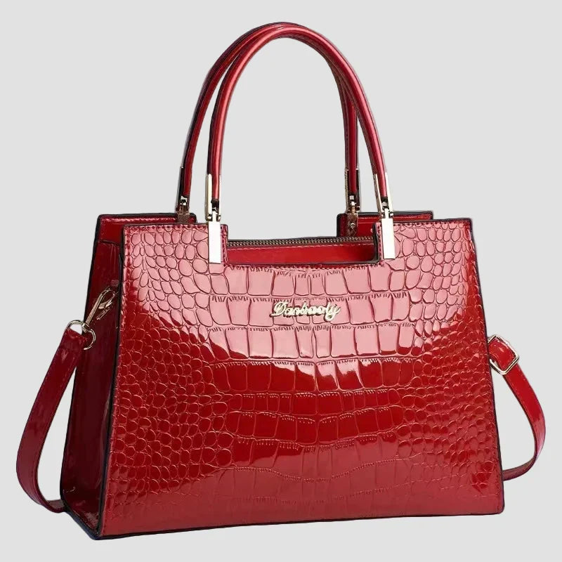Erain - Borsa lucida in pelle di coccodrillo