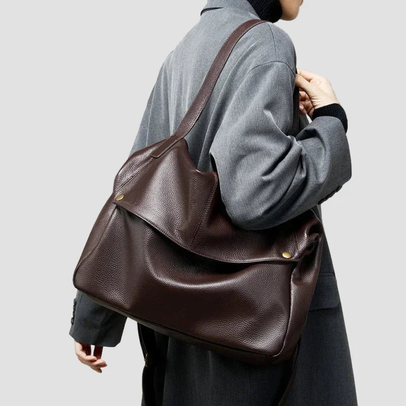Adriani - Borsa minimalista in vera pelle morbida retrò per uso quotidiano