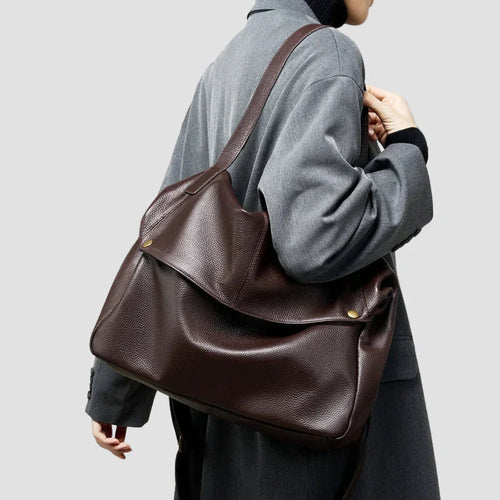 Adriani - Borsa minimalista in vera pelle morbida retrò per uso quotidiano