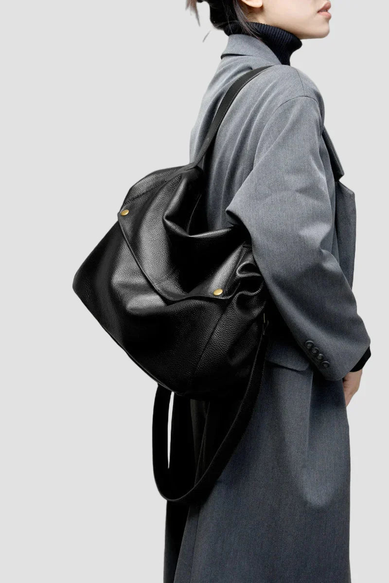 Adriani - Borsa minimalista in vera pelle morbida retrò per uso quotidiano