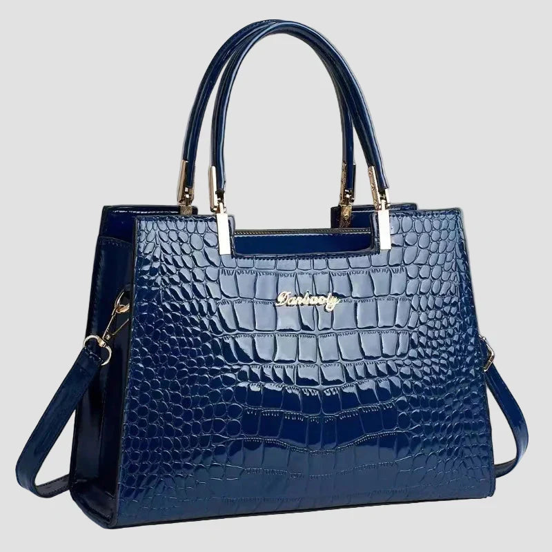Erain - Borsa lucida in pelle di coccodrillo