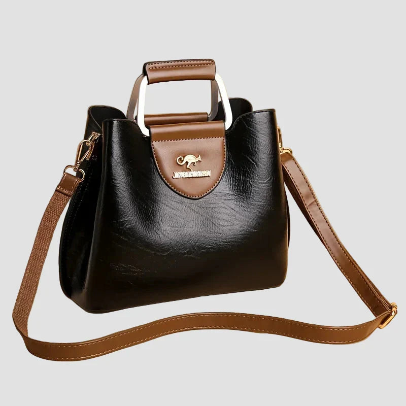 Anna - Borsa in Pelle Bicolore Elegante