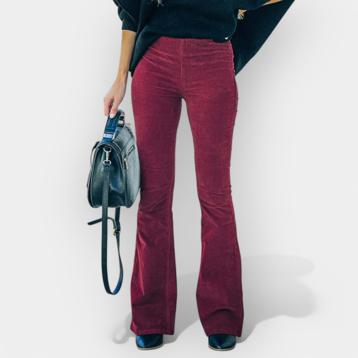 Pantaloni a Vita Alta con Fondo Largo