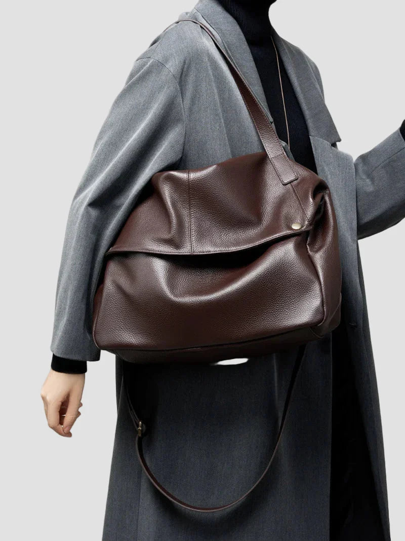 Adriani - Borsa minimalista in vera pelle morbida retrò per uso quotidiano