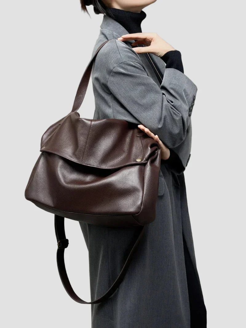Adriani - Borsa minimalista in vera pelle morbida retrò per uso quotidiano