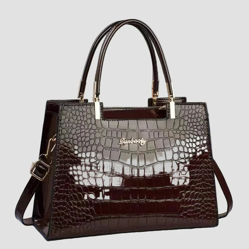 Erain - Borsa lucida in pelle di coccodrillo