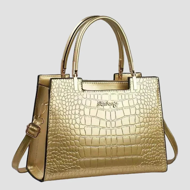 Erain - Borsa lucida in pelle di coccodrillo