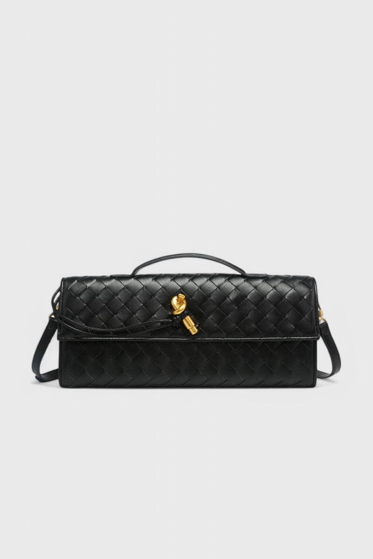 Borsa Clutch Melanie con Dettaglio di Nodo Dorato
