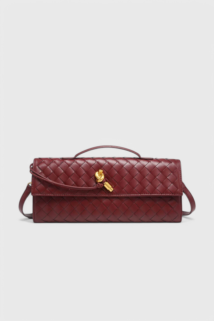 Borsa Clutch Melanie con Dettaglio di Nodo Dorato