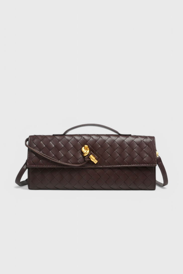 Borsa Clutch Melanie con Dettaglio di Nodo Dorato