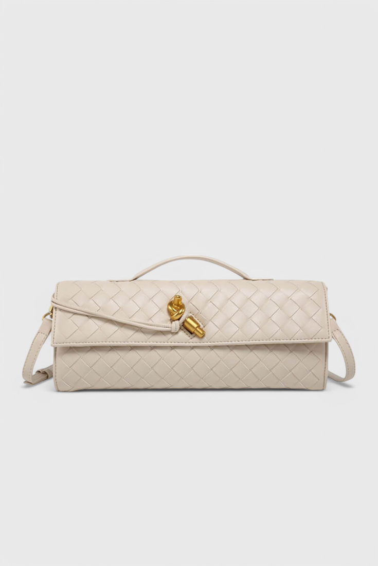 Borsa Clutch Melanie con Dettaglio di Nodo Dorato