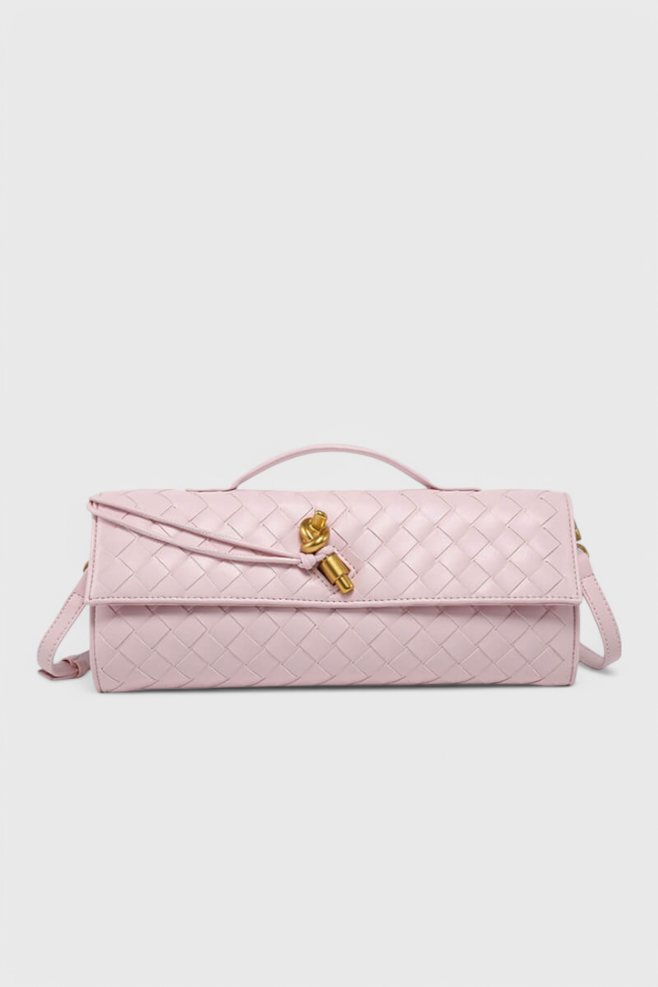 Borsa Clutch Melanie con Dettaglio di Nodo Dorato