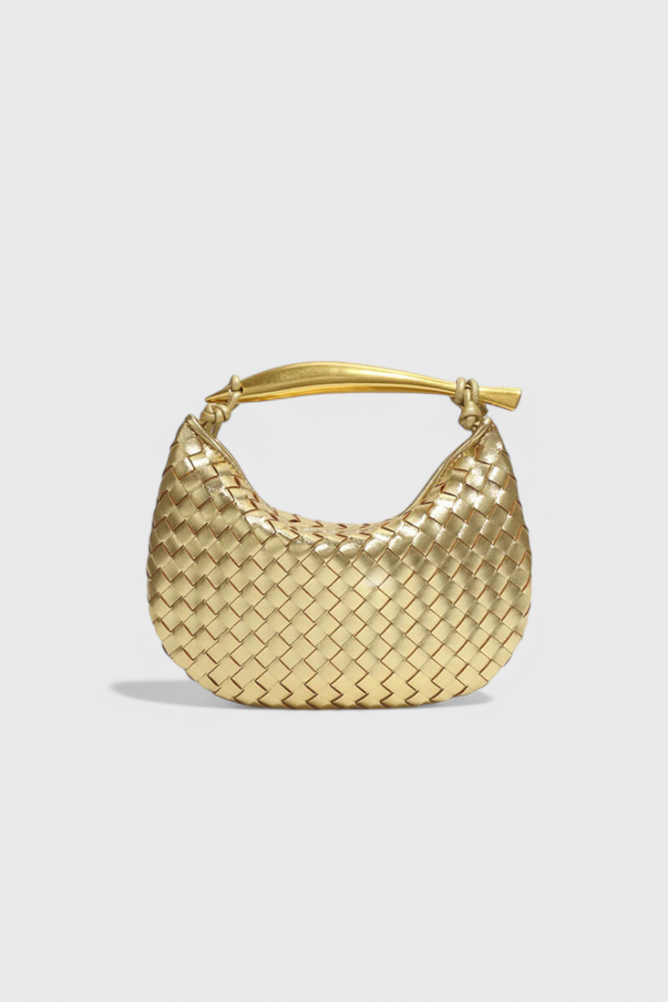 Borsa Gerda Bolso Woven con Manico Dorato