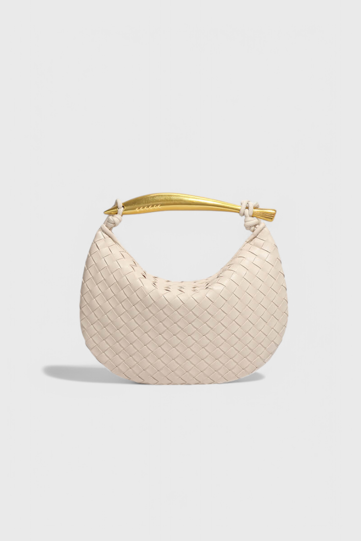 Borsa Gerda Bolso Woven con Manico Dorato