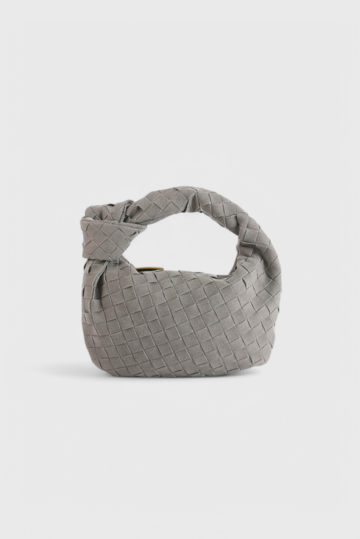 Borsa Mini Remi Woven con Dettaglio Nodo
