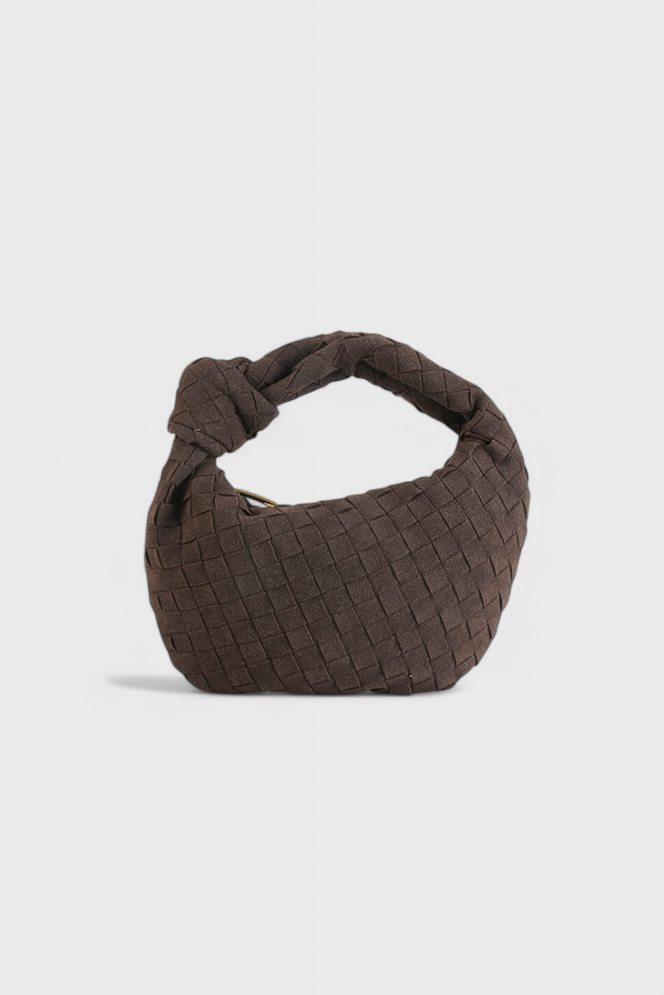 Borsa Mini Remi Woven con Dettaglio Nodo