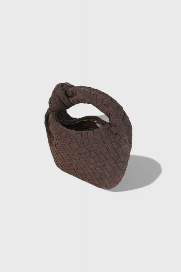 Borsa Mini Remi Woven con Dettaglio Nodo