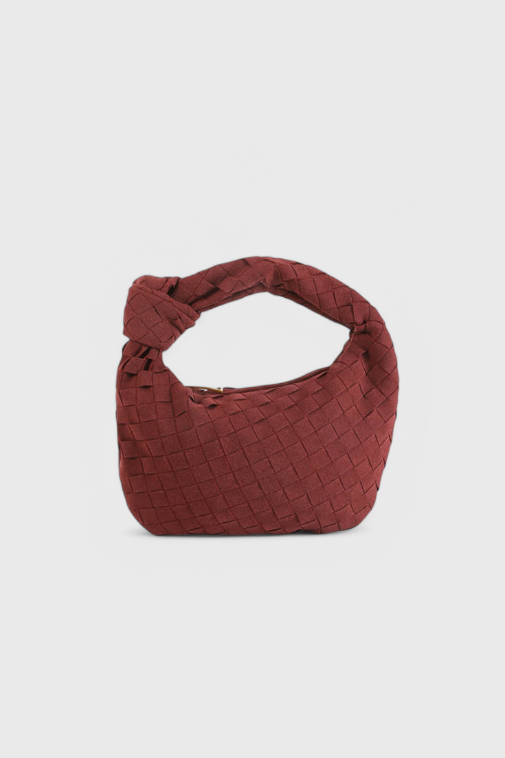 Borsa Mini Remi Woven con Dettaglio Nodo