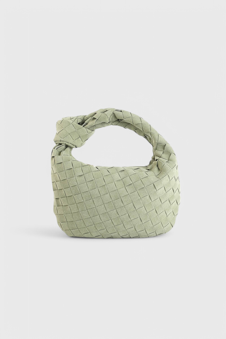 Borsa Mini Remi Woven con Dettaglio Nodo