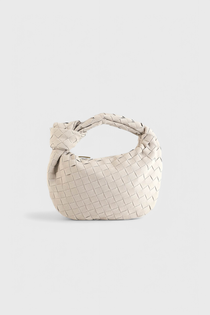 Borsa Mini Remi Woven con Dettaglio Nodo
