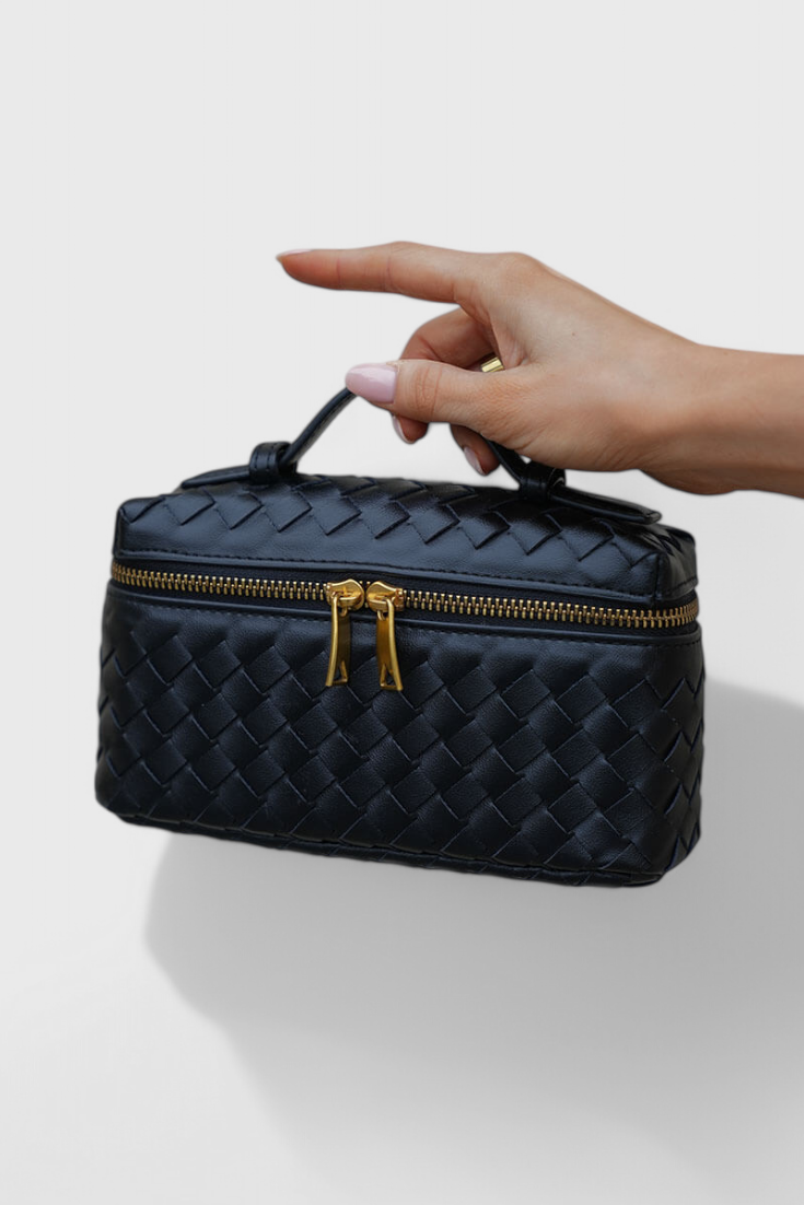 Borsa Mini Milla Intrecciata con Accessori Dorati