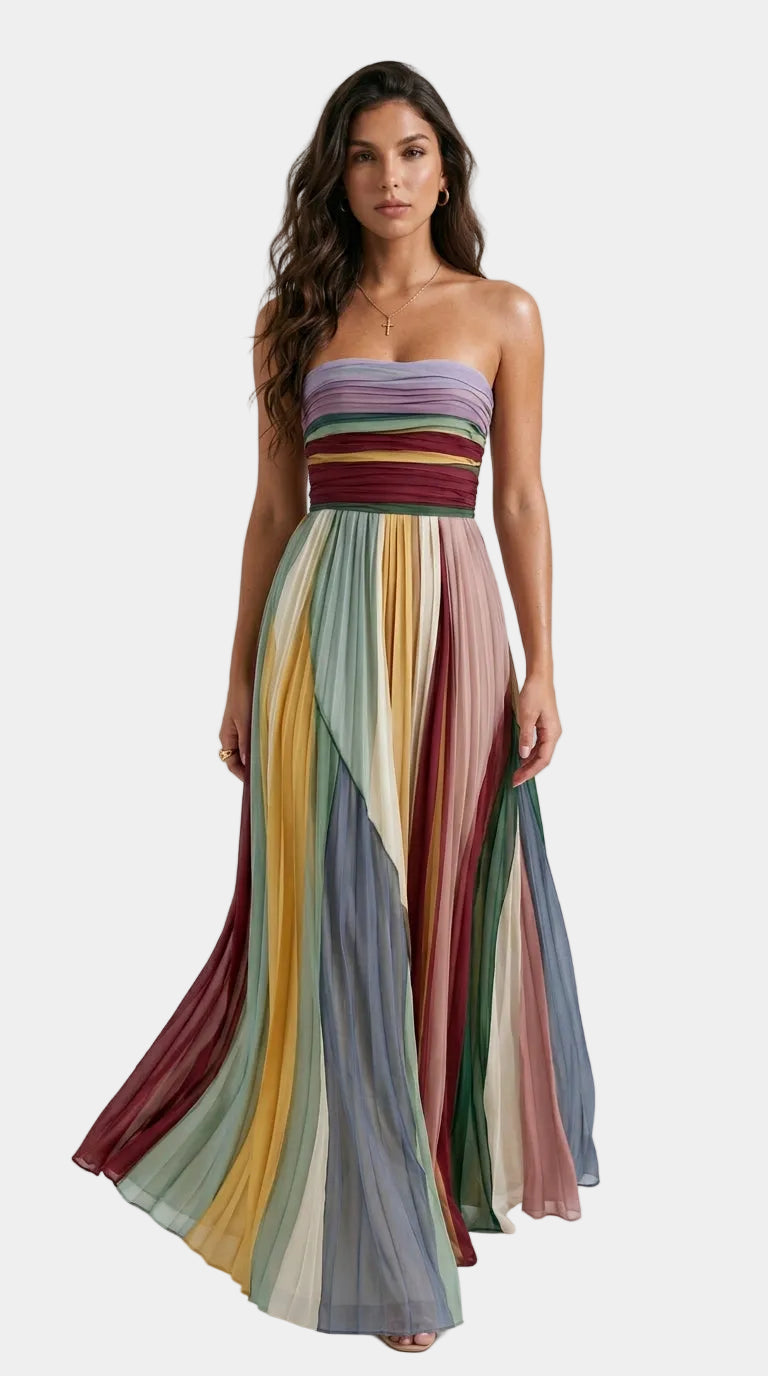 Thirza - Vestito plissettato multicolore