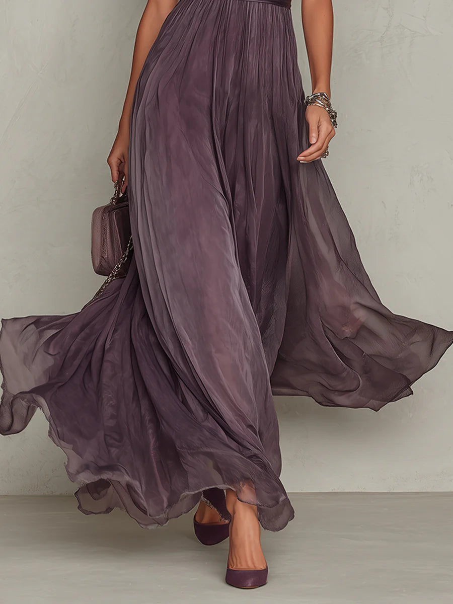 Karine - Vestito lungo con scollatura bassa