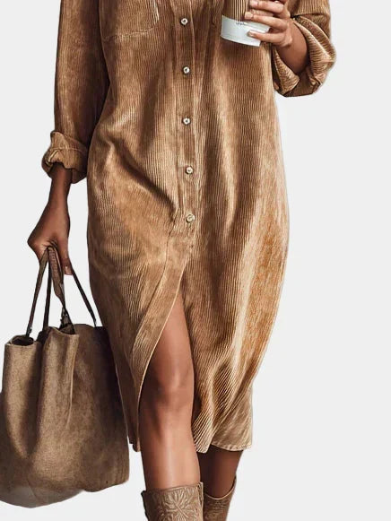 Abito midi elegante in corduroy Margarita