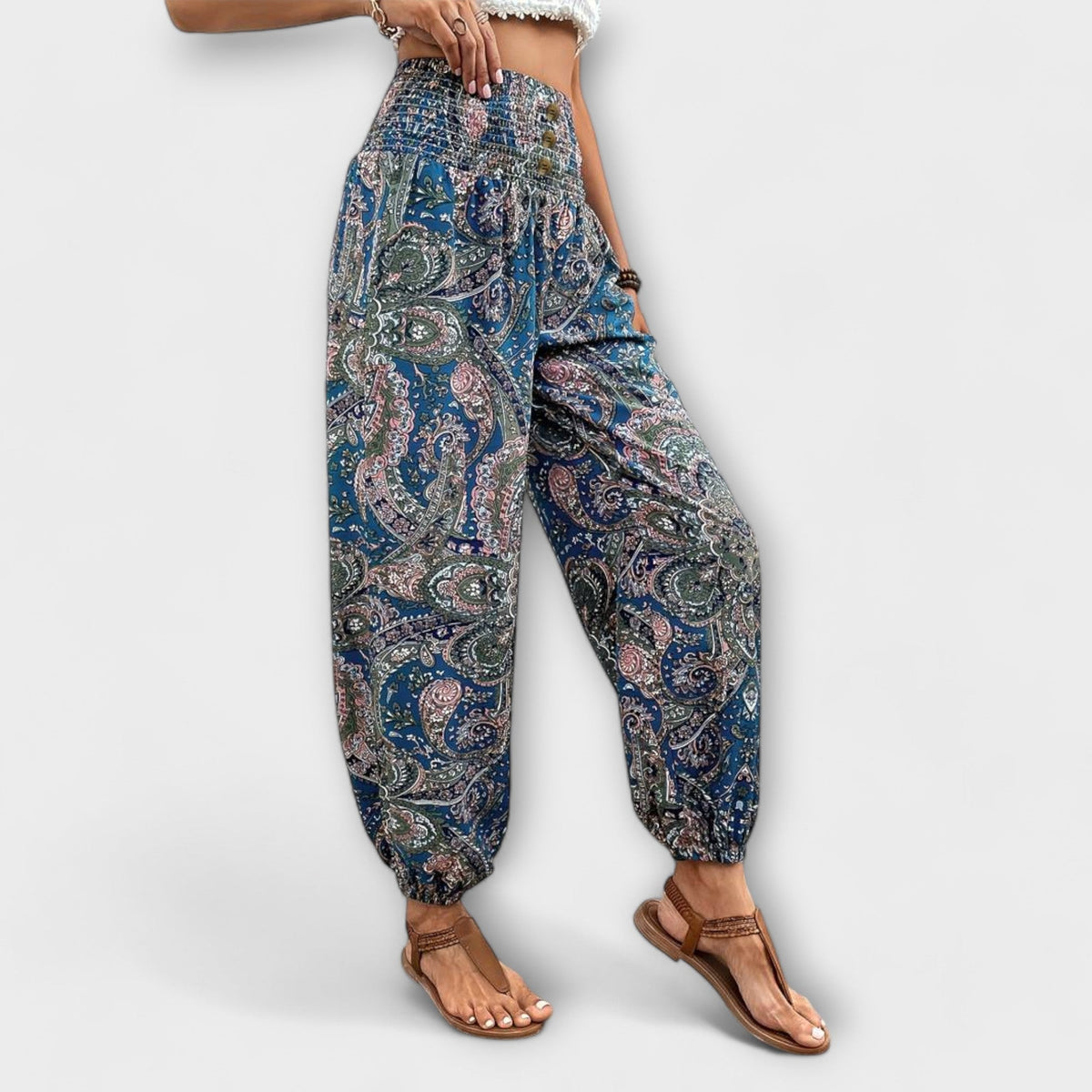Pantaloni con Motivo Etnografico