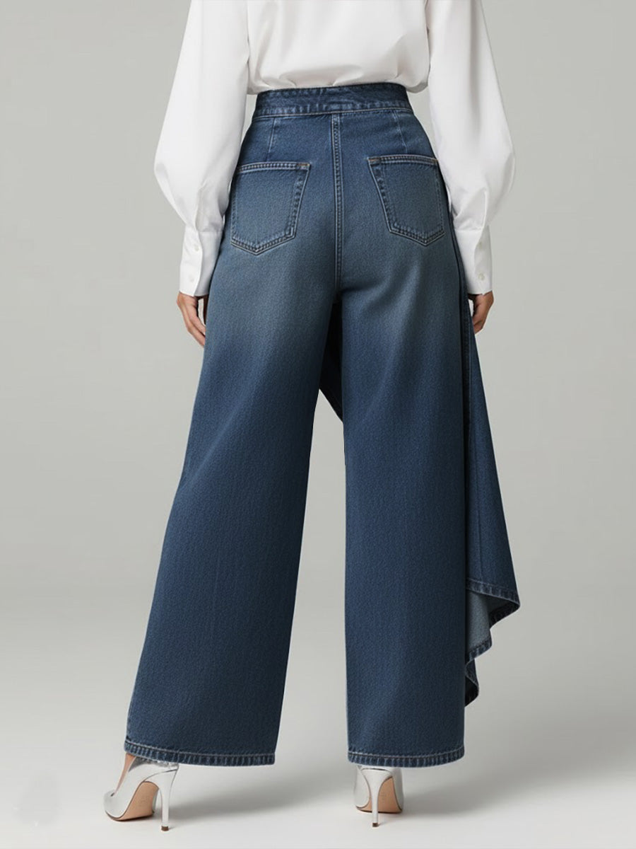 Martina | Jeans a vita alta con gamba larga, vestibilità morbida in un design elegante