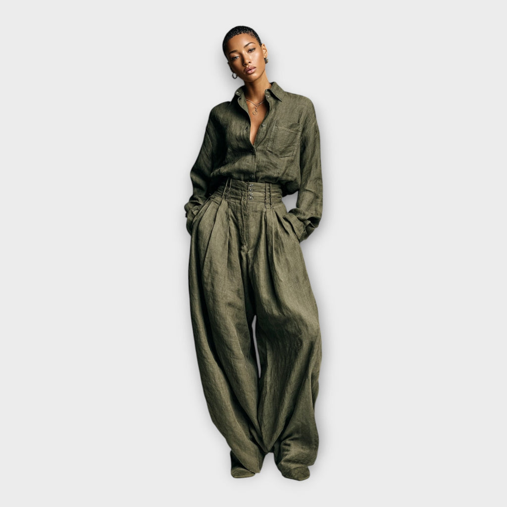 Camicia e pantaloni con eleganza senza sforzo