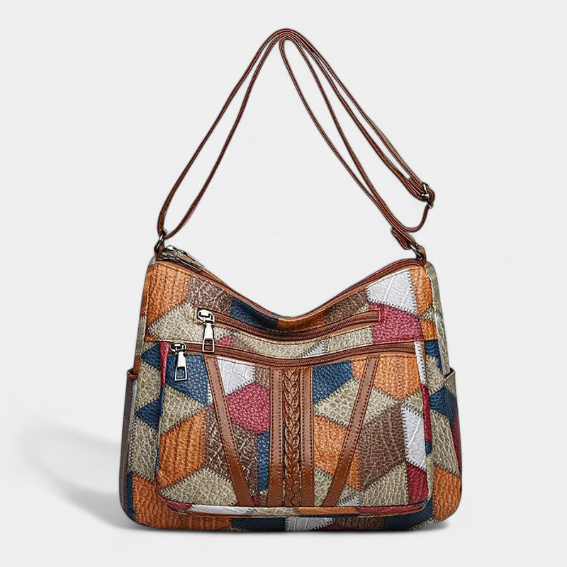 Borsa a Mano in Pelle Stile Mosaico