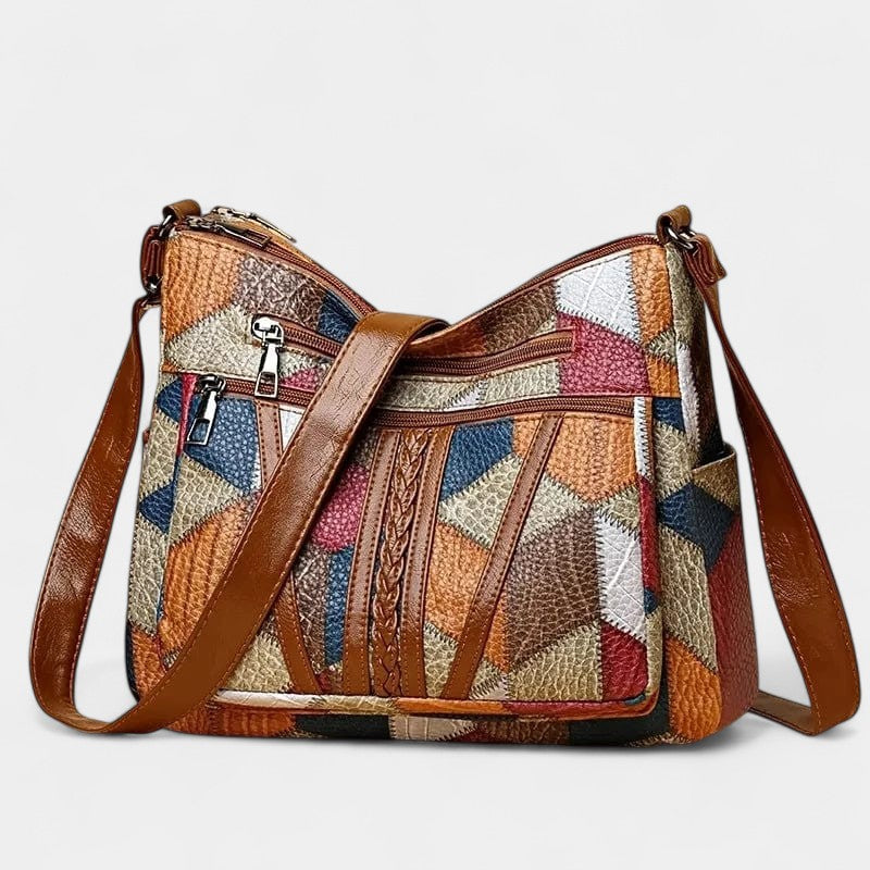 Borsa a Mano in Pelle Stile Mosaico