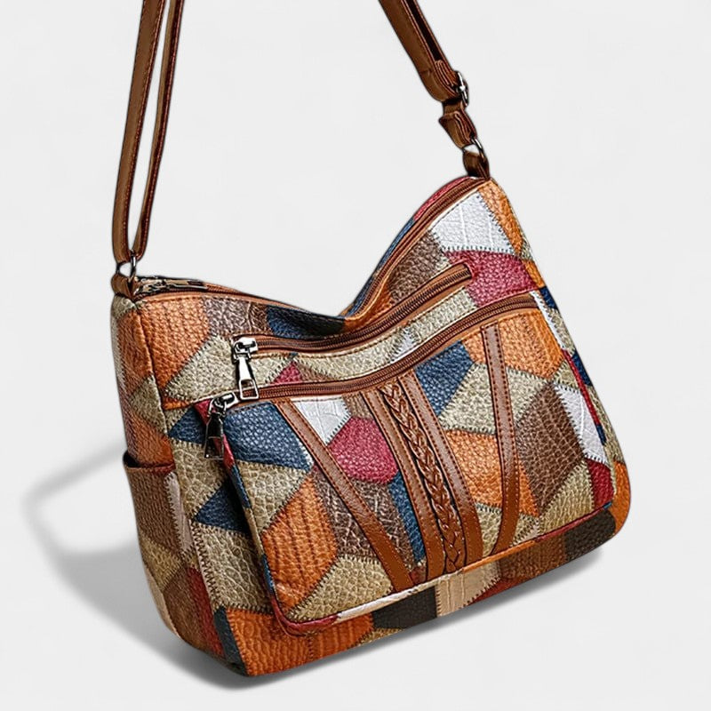 Borsa a Mano in Pelle Stile Mosaico