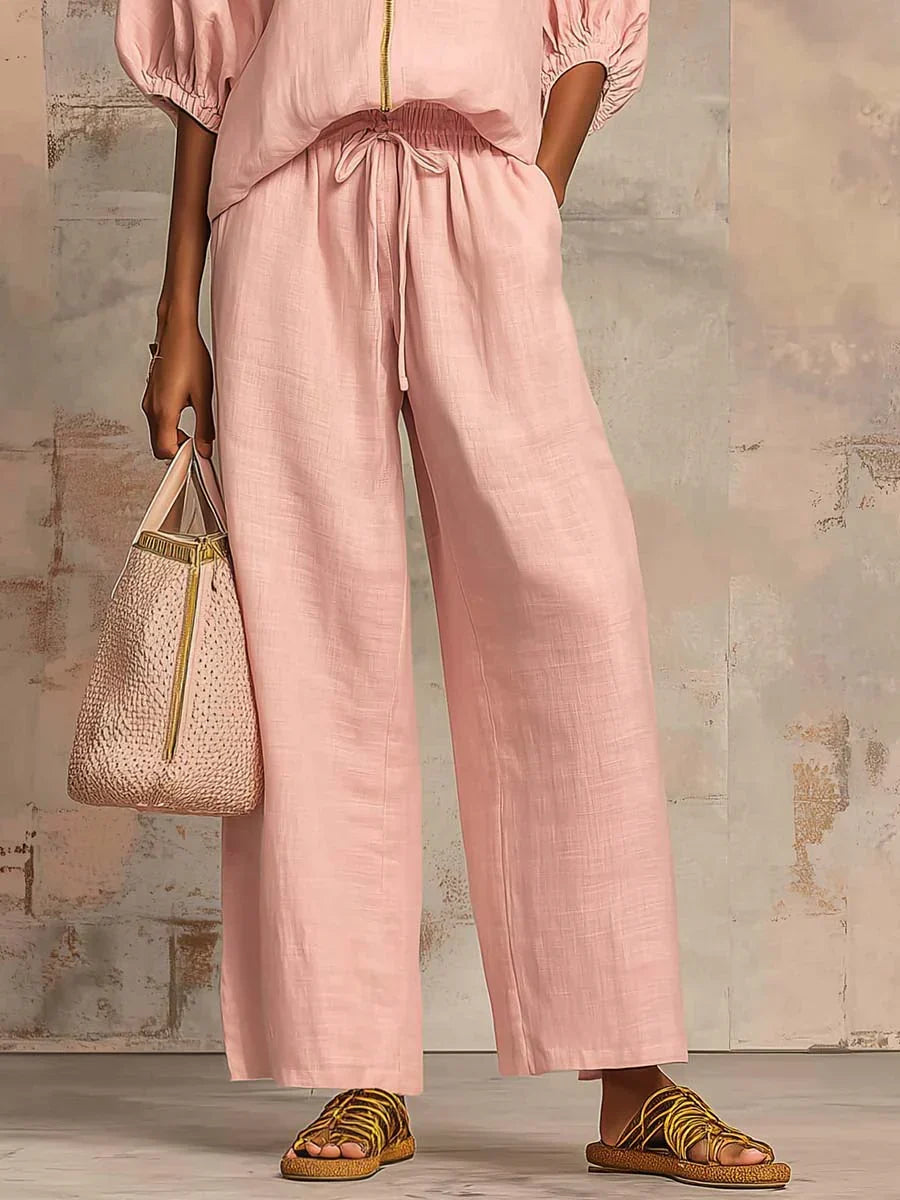Alba - Set di due pezzi: Camicia morbida e pantaloni a gamba larga