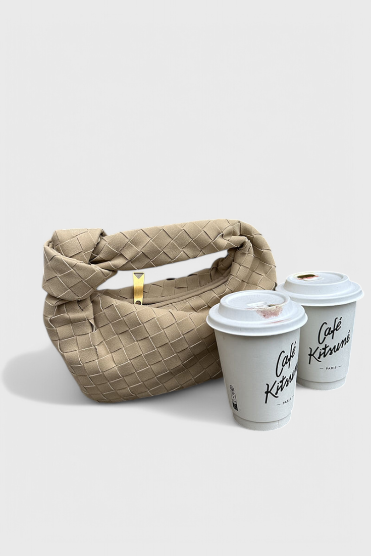 Borsa Mini Remi Woven con Dettaglio Nodo