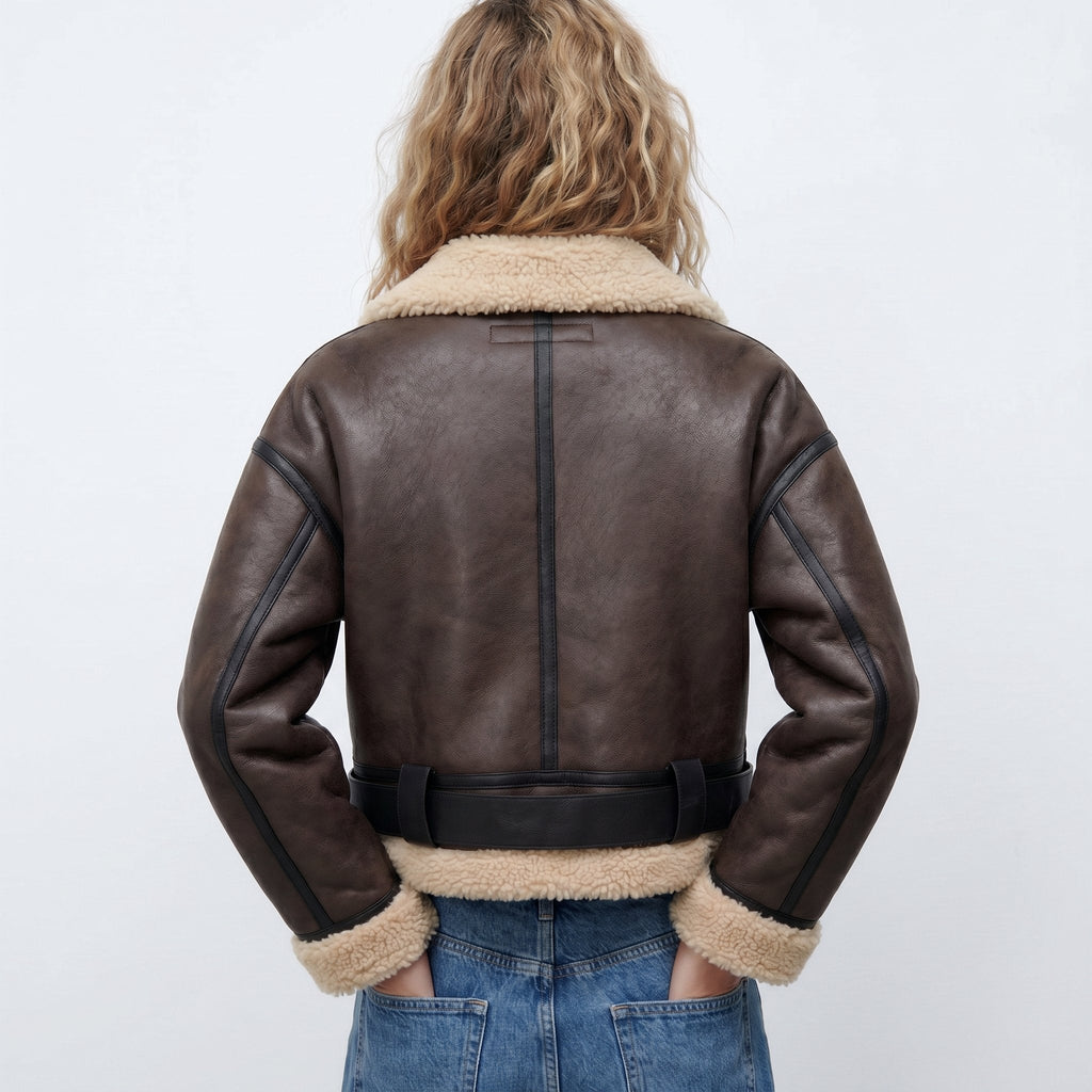 Силвия | Къс авиатор бомбер якет