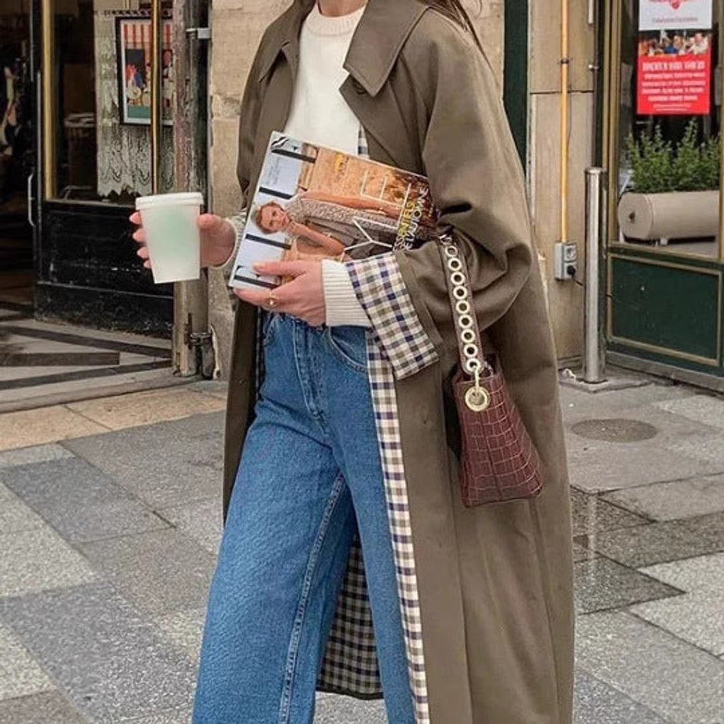 Кремена | Изискан Oversized Дълъг Тренч Кот