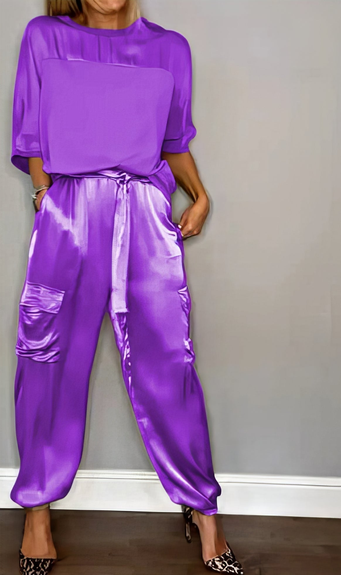AMELIA | Completo blusa a due pezzi e pantaloni cargo Chic