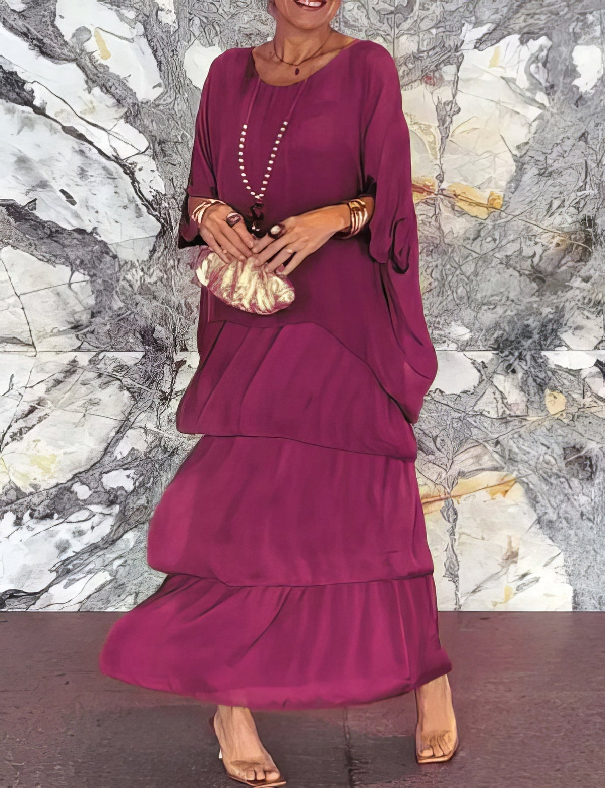Caroline | Abito maxi elegante, comodo per tutte le occasioni